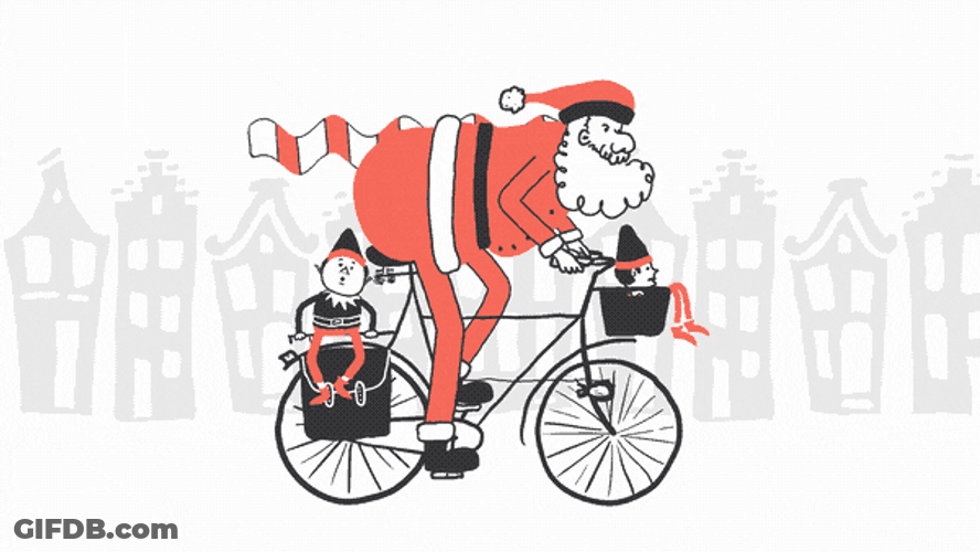 Santa Bike Riding For Christmas GIF