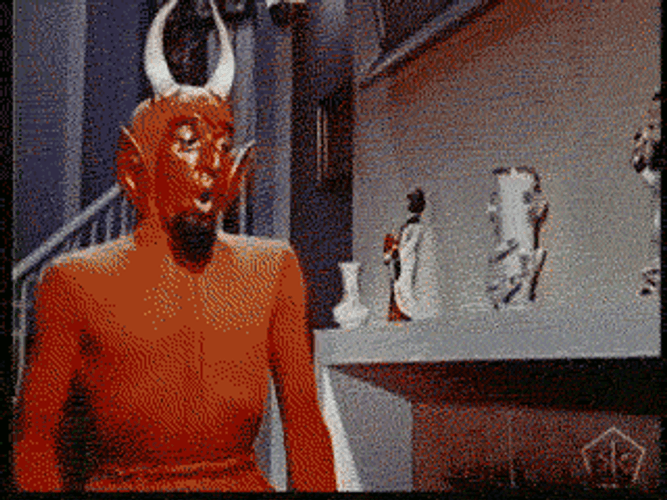 Santa Claus And Hiding Devil GIF