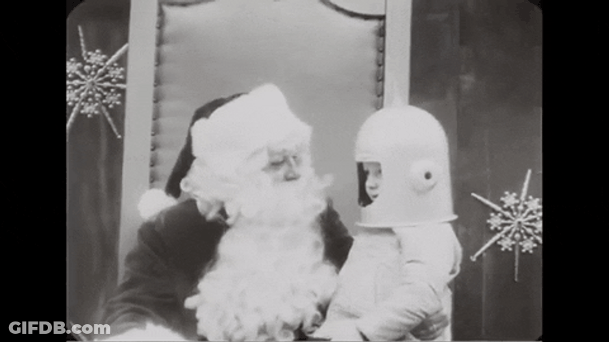 Santa Claus And Kid Nodding GIF