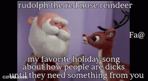 Santa Claus And Rudolph Talking GIF