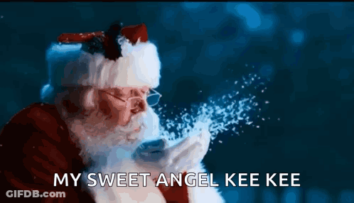 Santa Claus Blowing Snow My Sweet Angel Kee Kee GIF