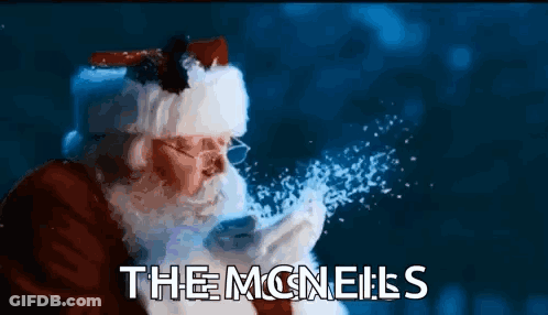 Santa Claus Blowing Snow The McNeils GIF