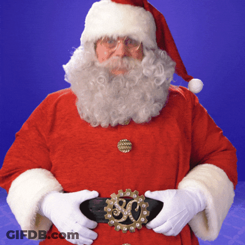 Santa Claus Buckling His Belt Noel GIF