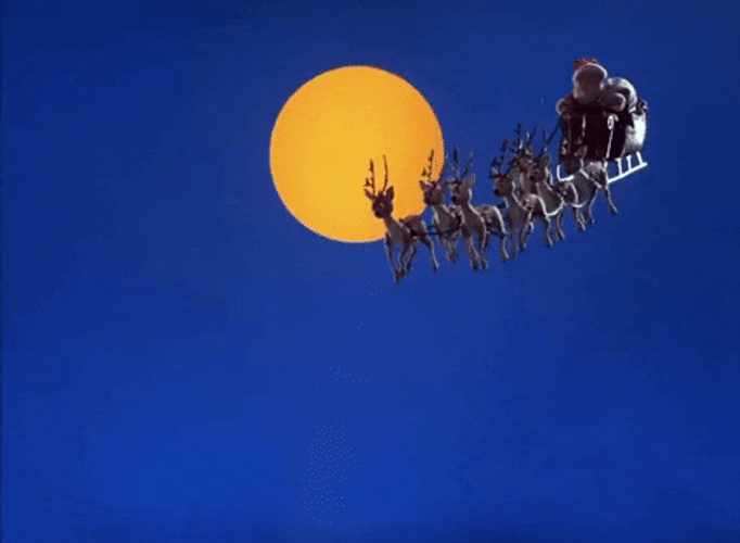 Santa Claus Christmas Full Moon GIF