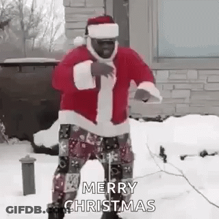 Santa Claus Dancing In Snow GIF