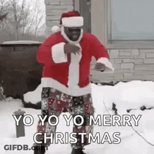Santa Claus Dancing In Snow GIF
