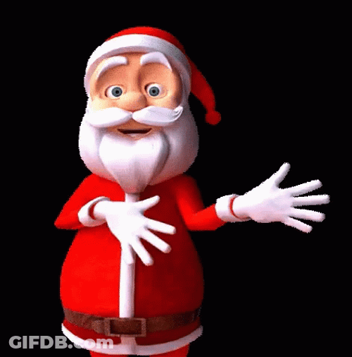 Santa Claus Dancing Toy In Dark GIF