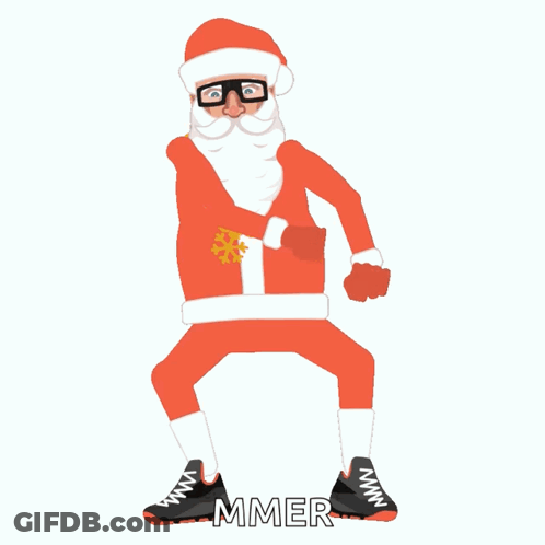 Santa Claus Dancing With Word Mmer GIF