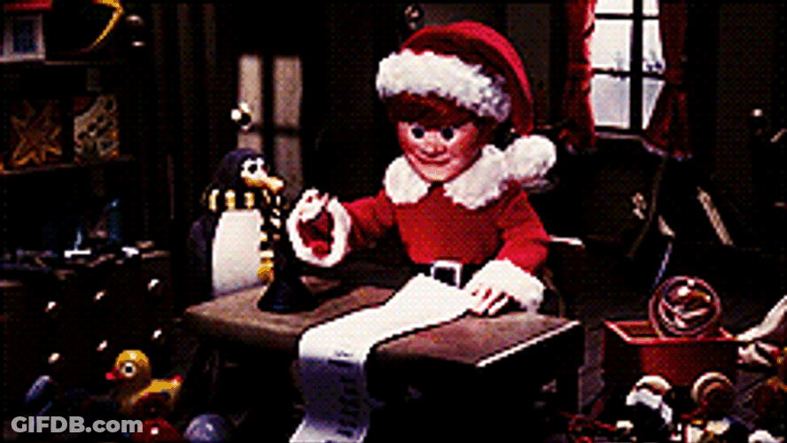 Santa Claus Doll Writing GIF