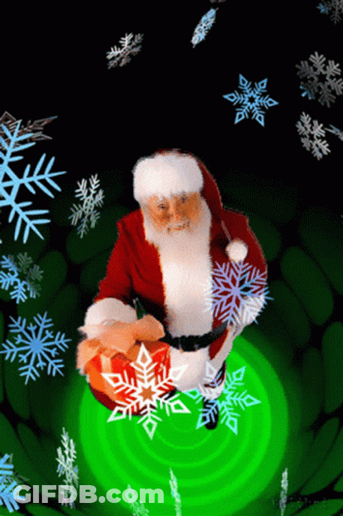 Santa Claus Giving Gift Wink GIF