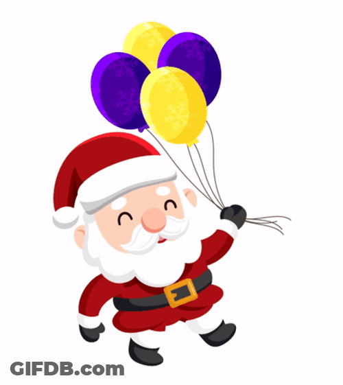 Santa Claus Holding Balloons Noel GIF