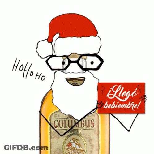 Santa Claus Holding Sign Saying Llega GIF