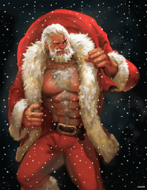 Santa Claus Hunk Sparkling GIF