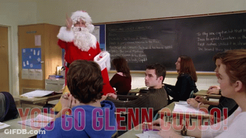 Santa Claus In Classroom With Students GIF