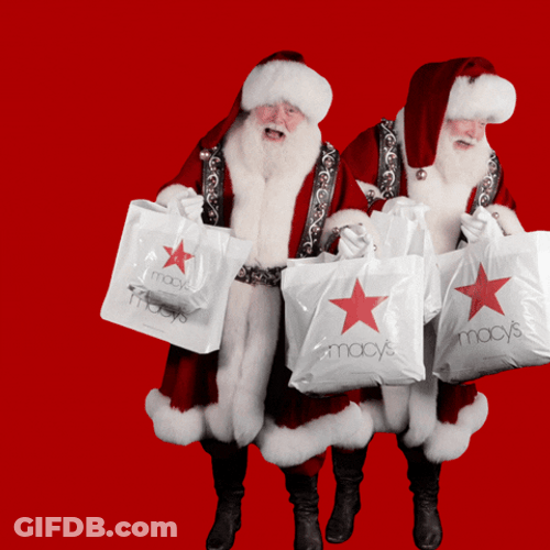 Santa Claus Joins Black Friday Rush Sale GIF