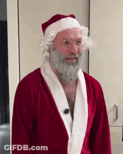 Santa Claus Man With White Beard And Glasses GIF