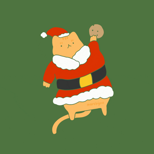 Santa Claus Orange Kawaii Cat GIF