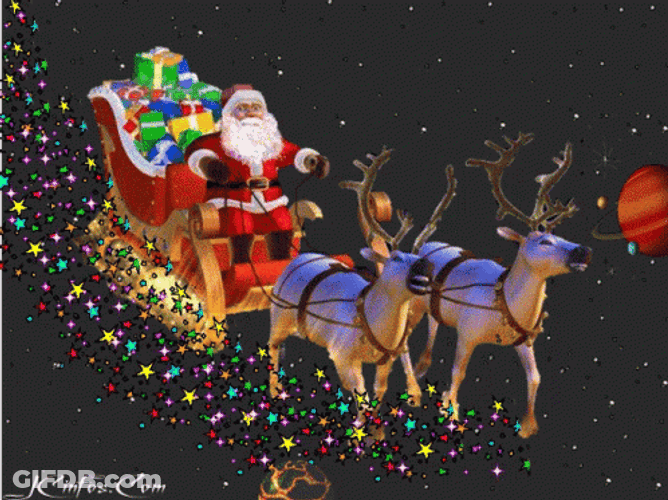 Santa Claus Reindeer Sleigh GIF