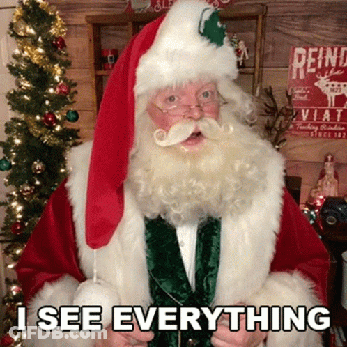 Santa Claus Saying I See Everything GIF