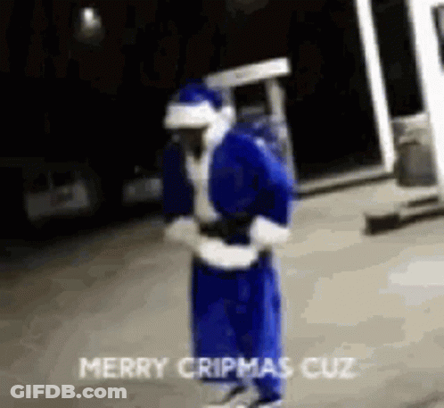 Santa Claus Saying Merry Cripmas Cuz GIF
