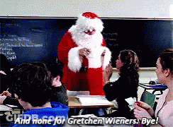 Santa Claus Saying None For Gretchen Wieners Bye GIF