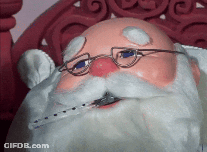 Santa Claus Taking Medicine GIF
