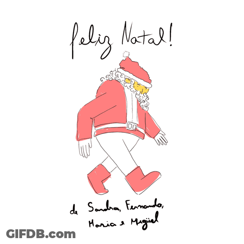 Santa Claus Walking Feliz Natal GIF