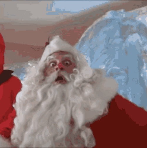 Santa Claus Widen His Eyes Closer GIF