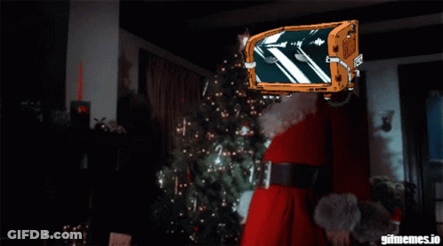 Santa Claus With Ho Ho Ho Text GIF