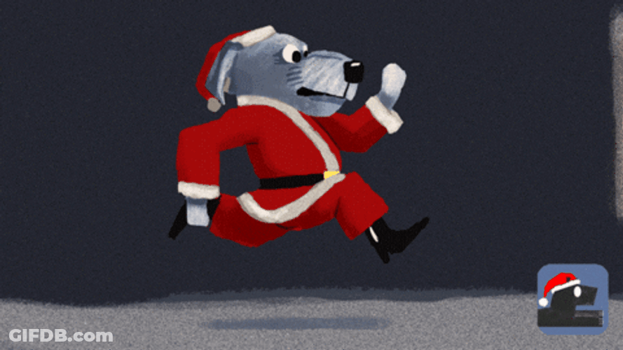 Santa Cop Running Animation GIF