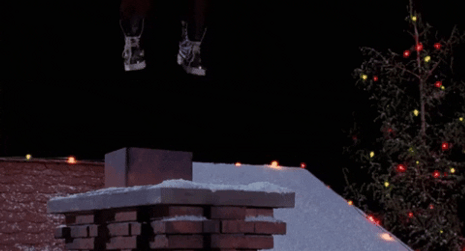 Santa Entering The Chimney GIF