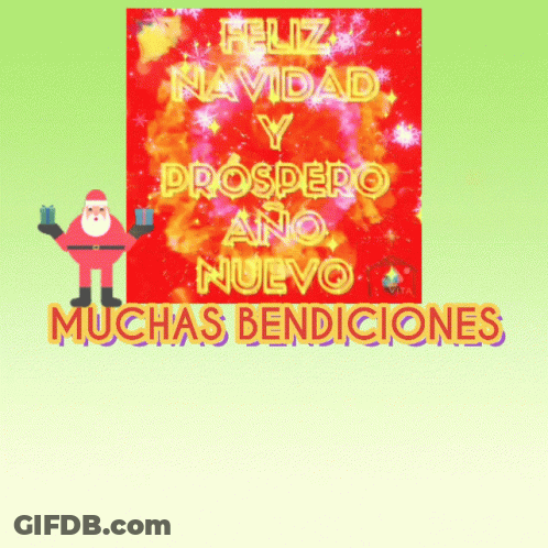 Santa Feliz Navidad Y Prospero Ano Nuevo Christmas Card GIF