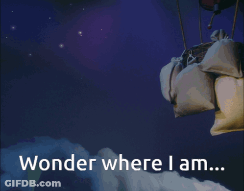 Santa In Hot Air Balloon Wonder Where I Am GIF