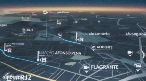 Santos Dumont And Flagrante Map On Computer Screen GIF