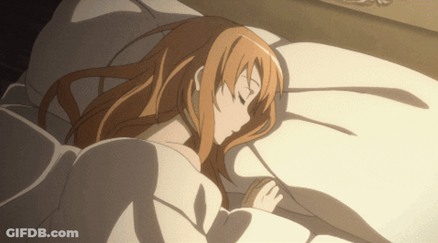 Sao Anime Kirito Watching Asuna Sleep GIF