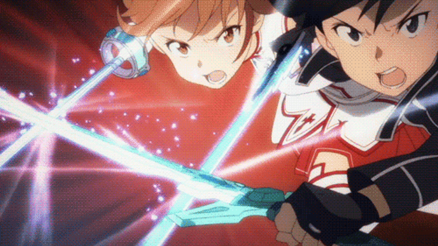 SAO Kirito And Asuna Combo GIF