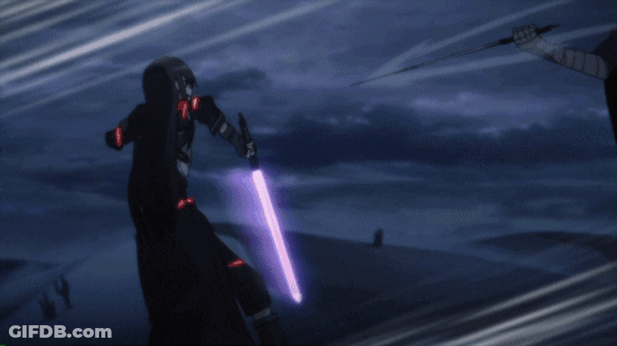 Sao Kirito Sword Fighting Slow Motion GIF