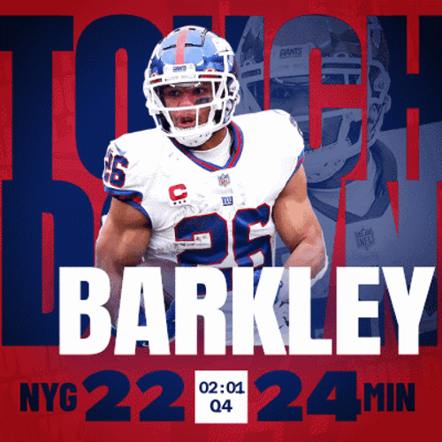 Saquon Barkley Touchdown Barkley NYG 22 GIF