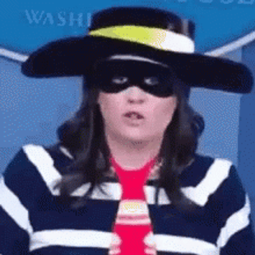 Sarah Sanders Hamburglar Costume GIF