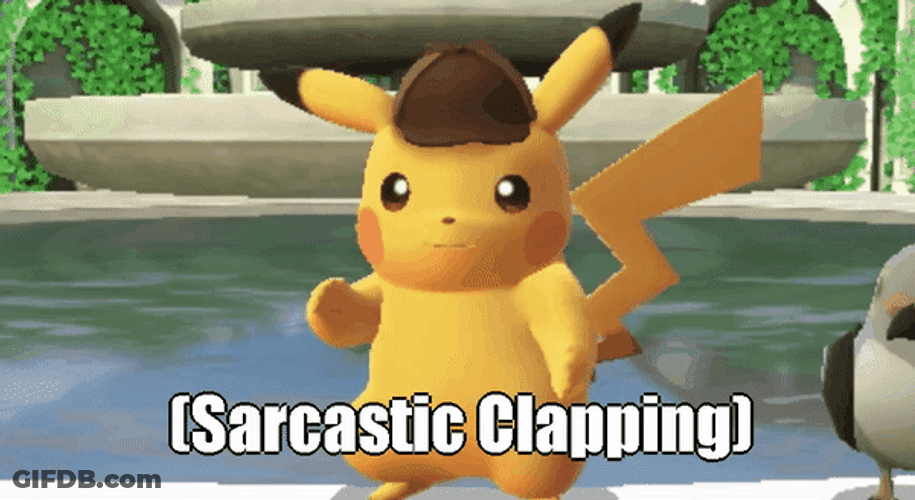 Sarcastic Clapping Detective Pikachu GIF