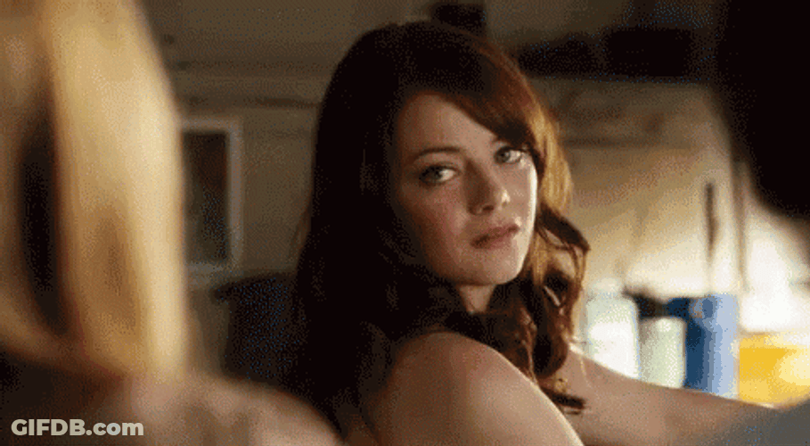 Sarcastic Emma Stone GIF
