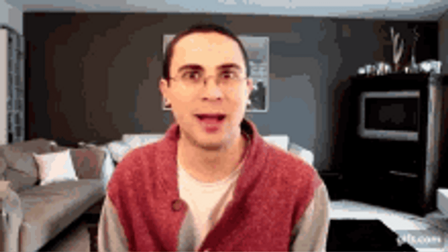Sarcastic Laugh Crazy Nerd Guy Overreacting GIF