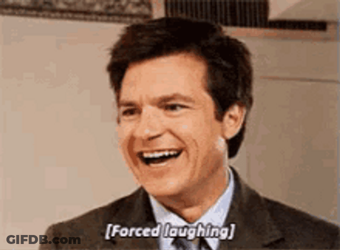 Sarcastic Laugh Forced Jason Bateman Awkward GIF