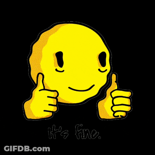Sarcastic Smiley Face Thumbs Up Emoji GIF