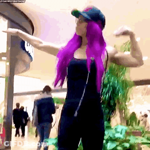 Sasha Banks Flexing Muscles GIF