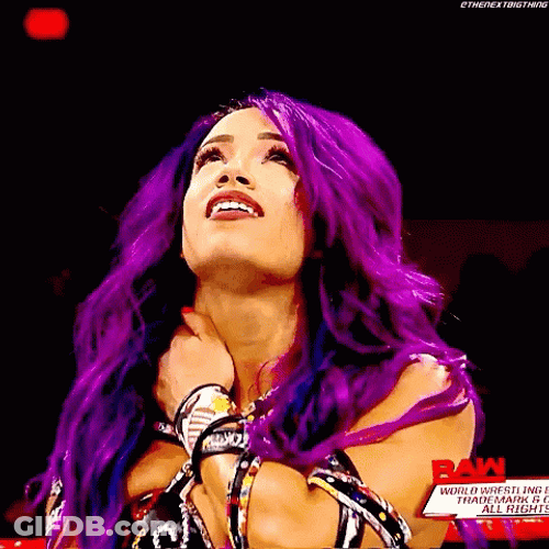 Sasha Banks Looking Up GIF