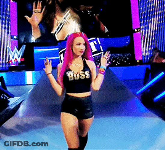 Sasha Banks Walking Sexy Inside The Arena GIF