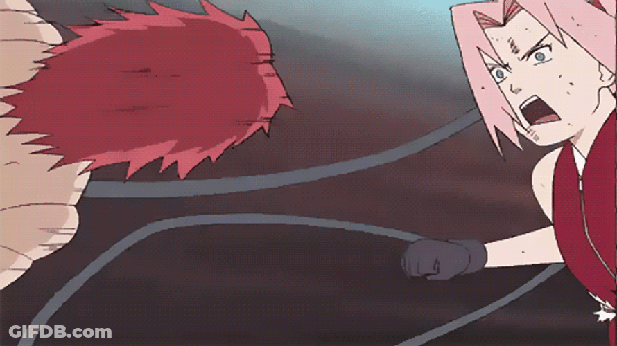 Sasori Versus Sakura Punch Naruto GIF