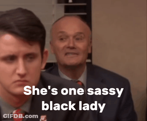 Sassy Black Woman In Suit GIF