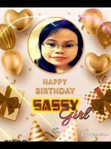 Sassy Girl Birthday Card GIF
